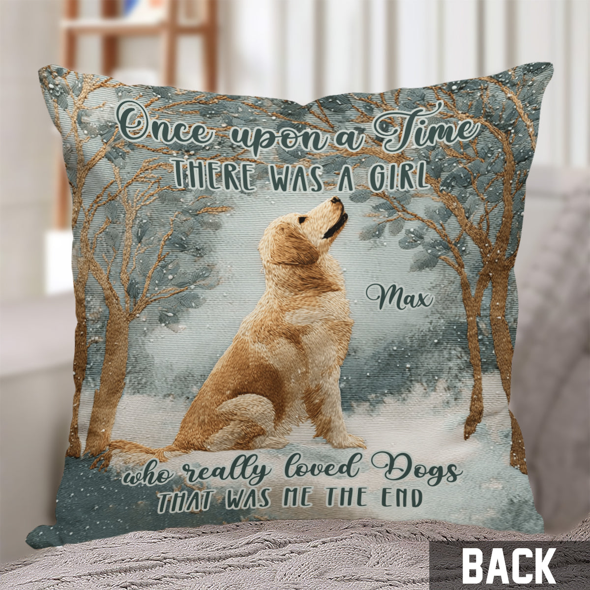 A Girl Who Really Loved Dogs - Personalized Dog Throw Pillow