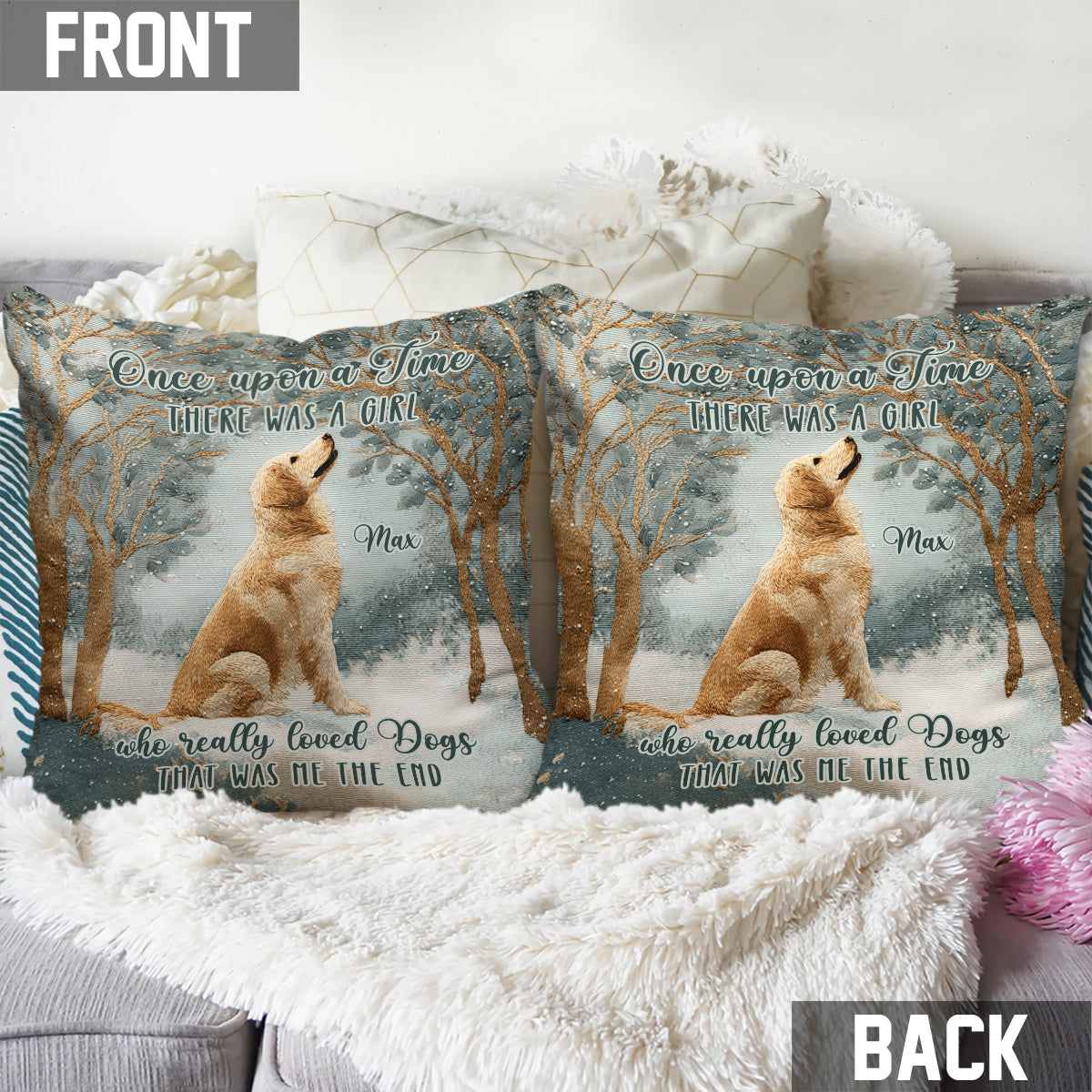 A Girl Who Really Loved Dogs - Personalized Dog Throw Pillow