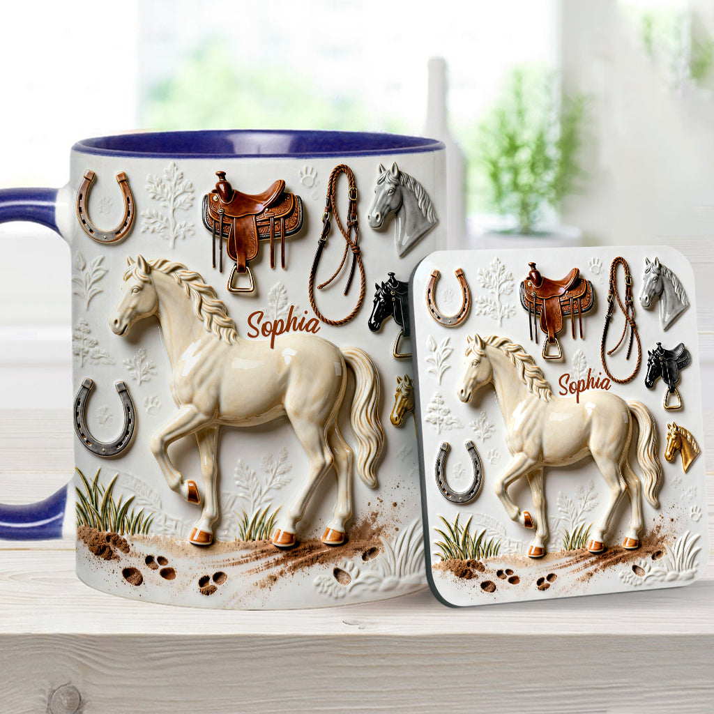 Strong Horse - Personalized Horse Accent Mug & Coaster