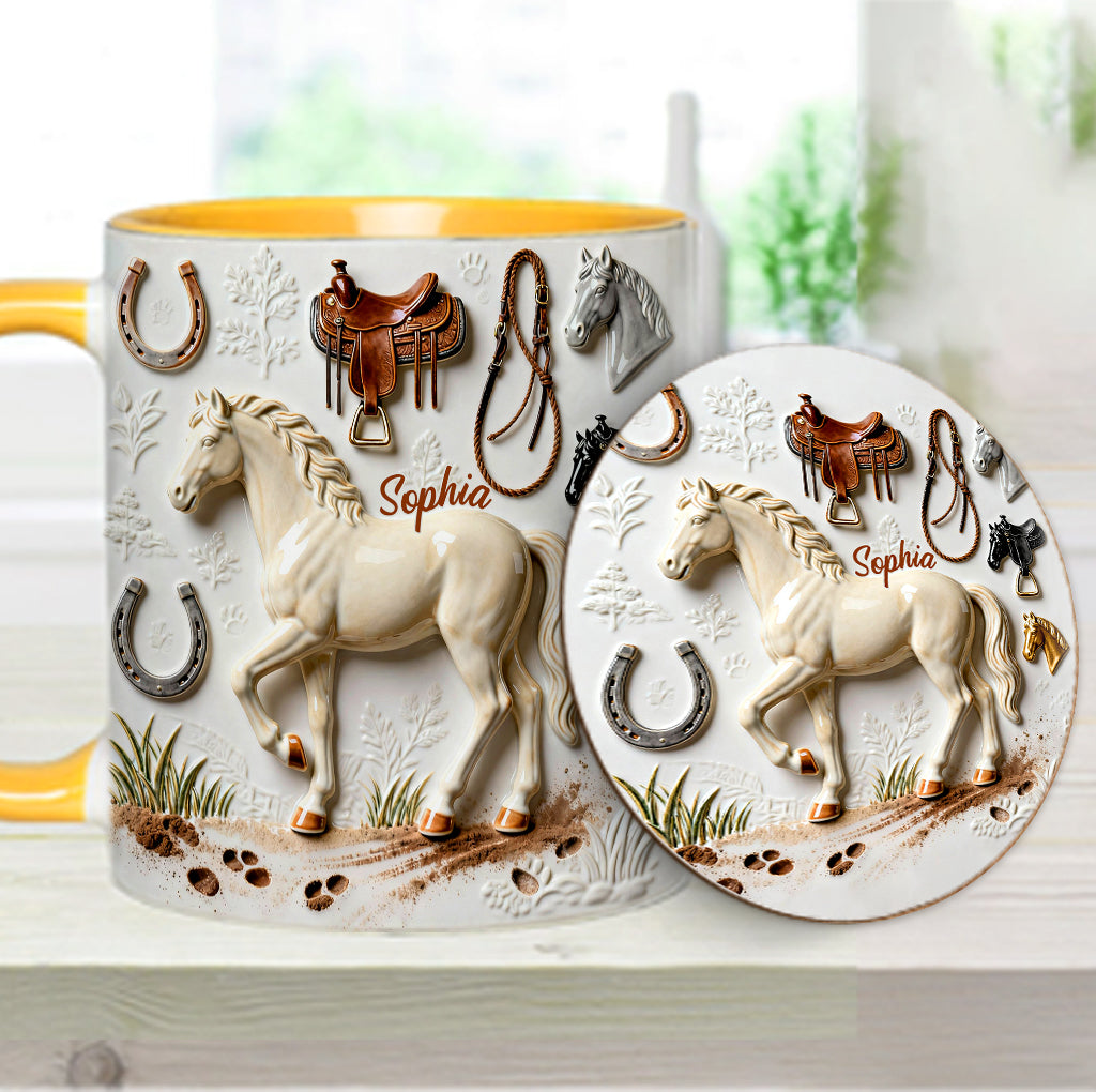 Strong Horse - Personalized Horse Accent Mug & Coaster