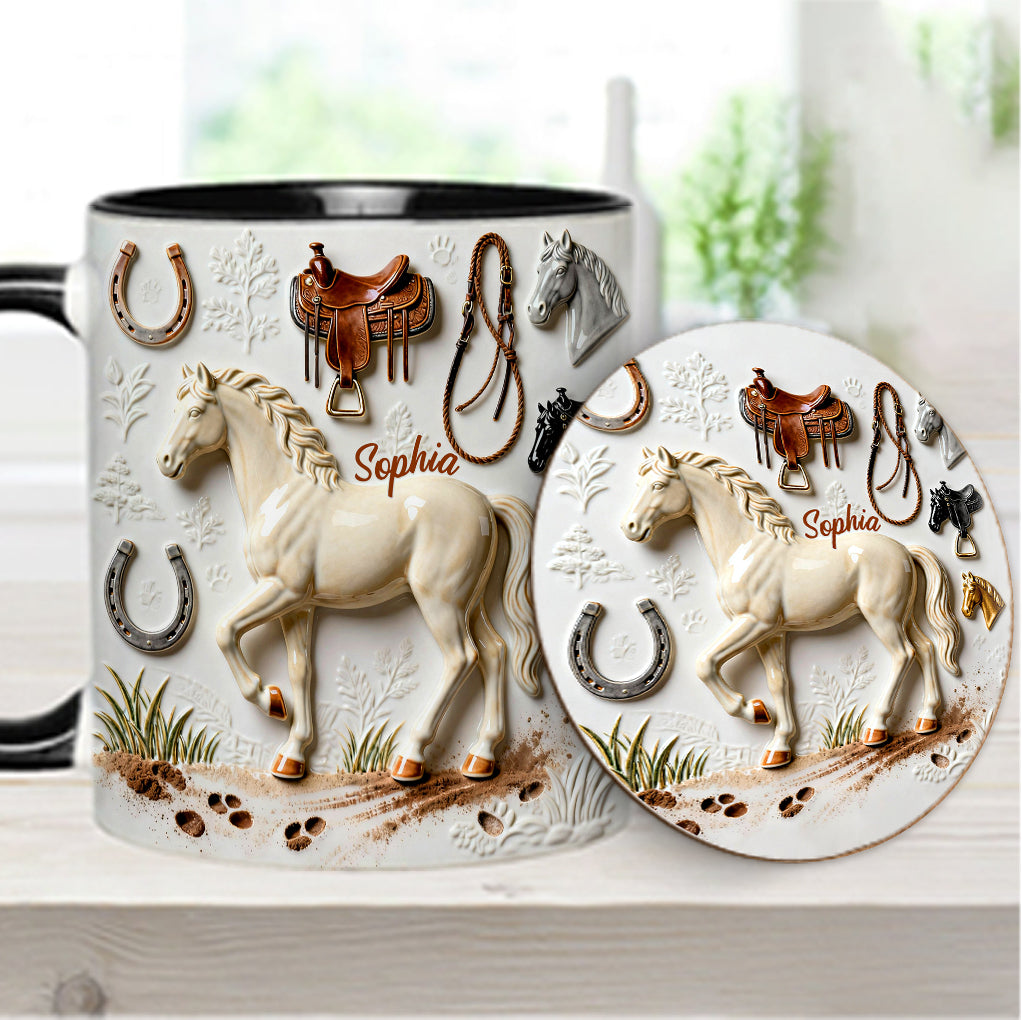 Strong Horse - Personalized Horse Accent Mug & Coaster