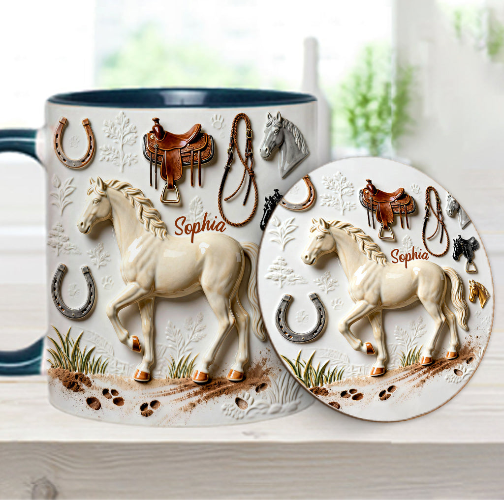Strong Horse - Personalized Horse Accent Mug & Coaster