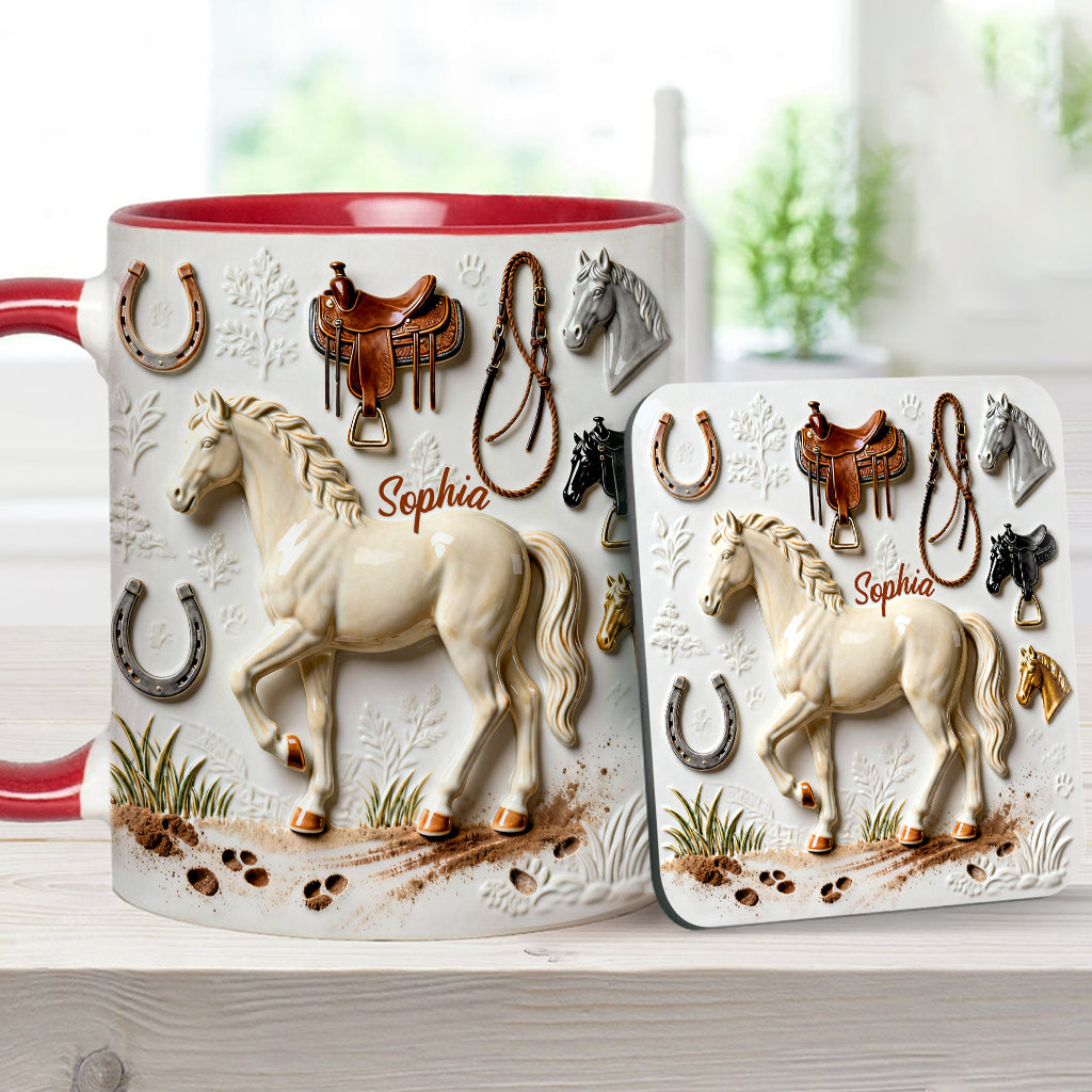 Strong Horse - Personalized Horse Accent Mug & Coaster