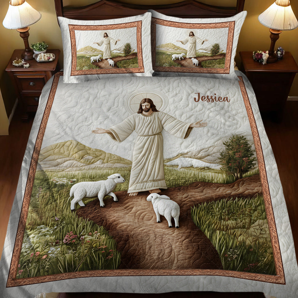Jesus Lamp - Personalized Christmas Quilt Set