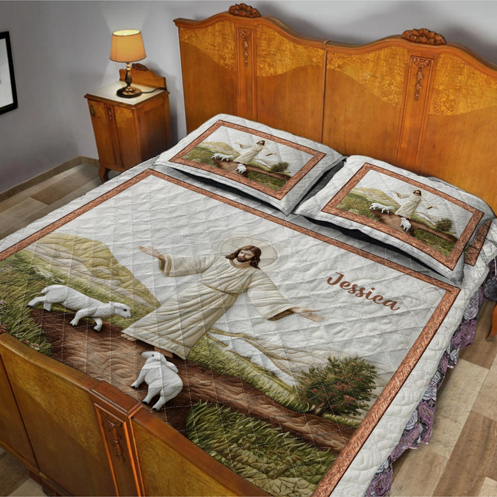 Jesus Lamp - Personalized Christmas Quilt Set