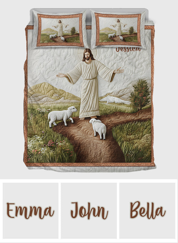 Jesus Lamp - Personalized Christmas Quilt Set