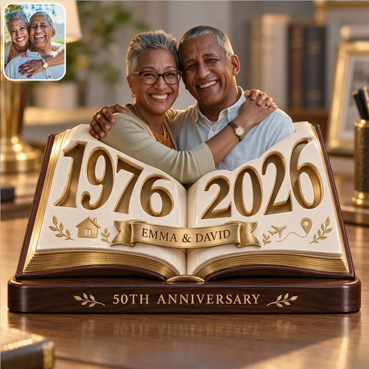 Personalized Couple Gift, Romantic Anniversary Figurine for Husband Wife with Names and Date, Boyfriend Girlfriend Gift - Personalized Couple Custom Shaped Acrylic Plaque
