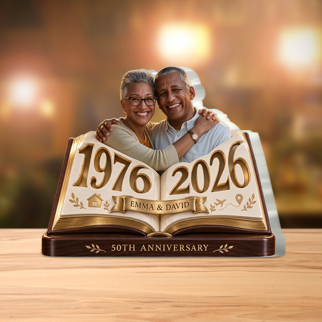 Personalized Couple Gift, Romantic Anniversary Figurine for Husband Wife with Names and Date, Boyfriend Girlfriend Gift - Personalized Couple Custom Shaped Acrylic Plaque