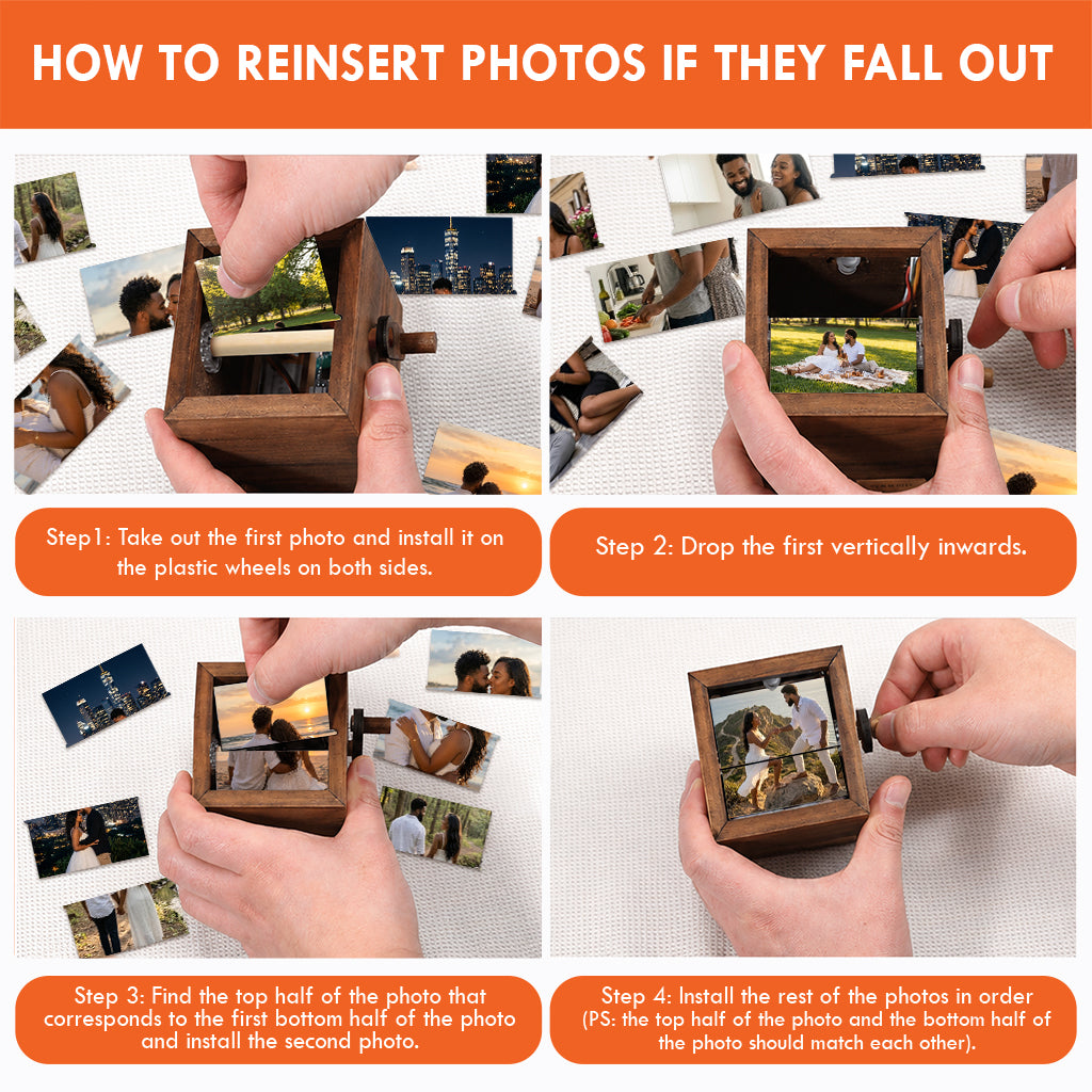 Couple Photo Keepsake Box - Personalized Couple Engraved Flipbook Animation Box
