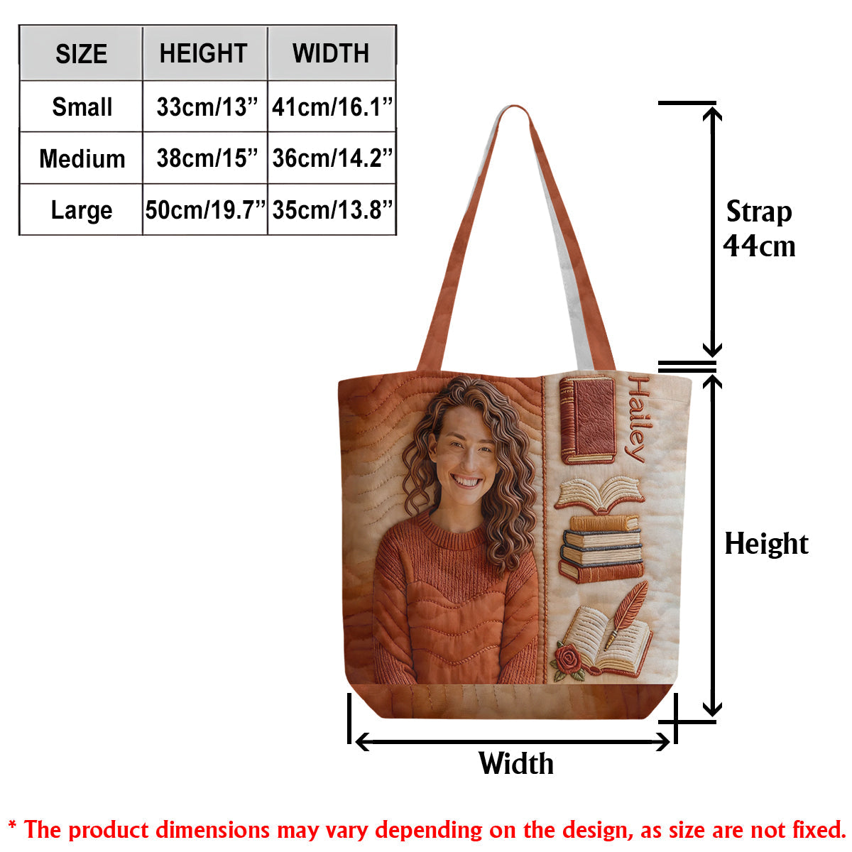 Custom Any Photo Love Books - Personalized Book Quilted Tote Bag
