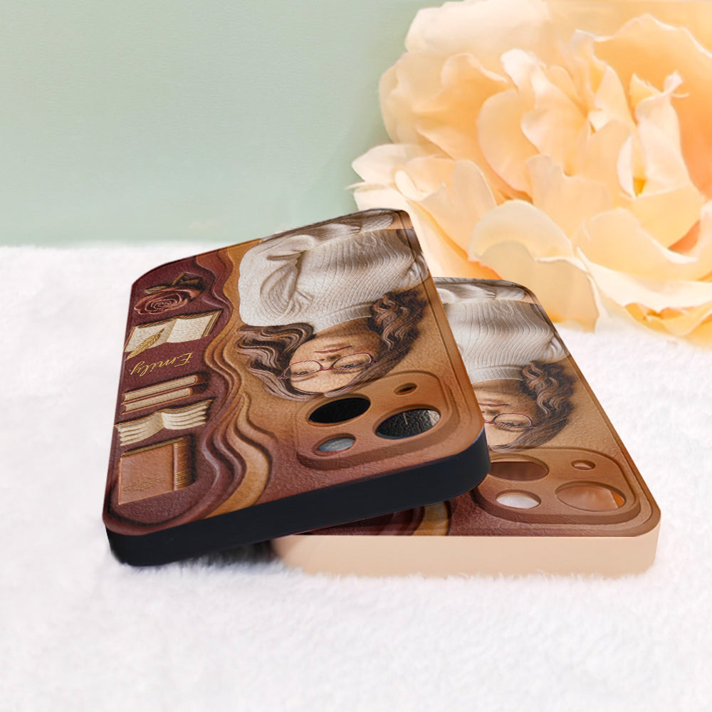 Custom Any Photo Love Books - Personalized Book 3D Embossed Leather Phone Case