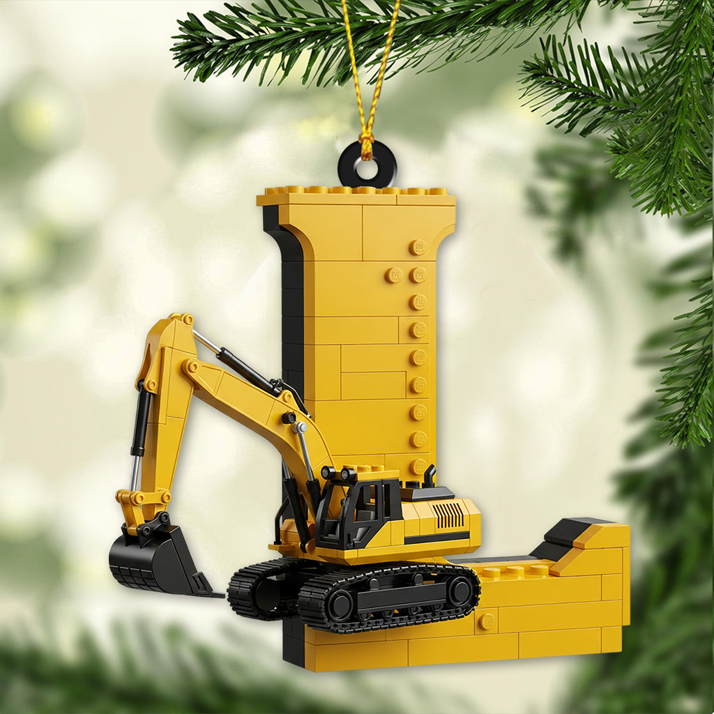 Fun Construction Vehicles Alphabet - Personalized Kid Ornament