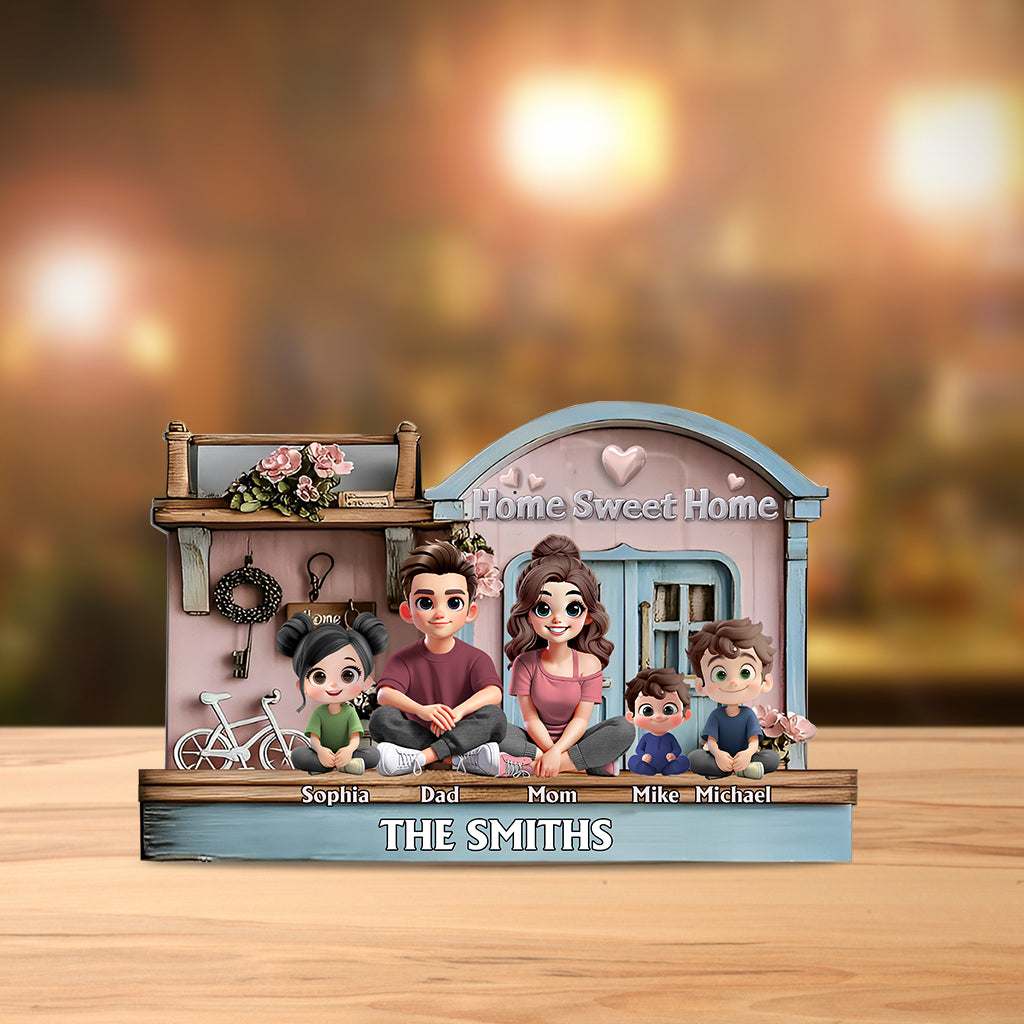 Home Sweet Home - Personalized Family Custom Shaped Acrylic Plaque