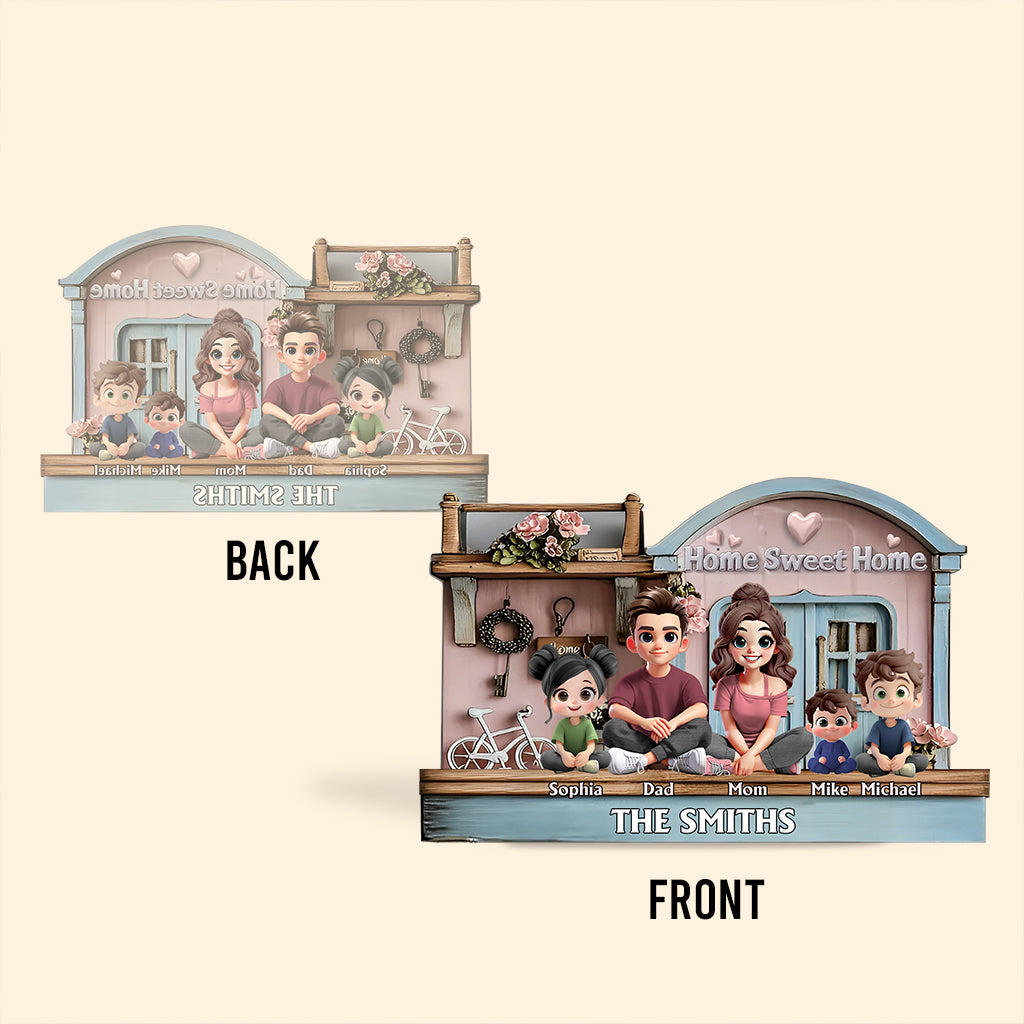 Home Sweet Home - Personalized Family Custom Shaped Acrylic Plaque