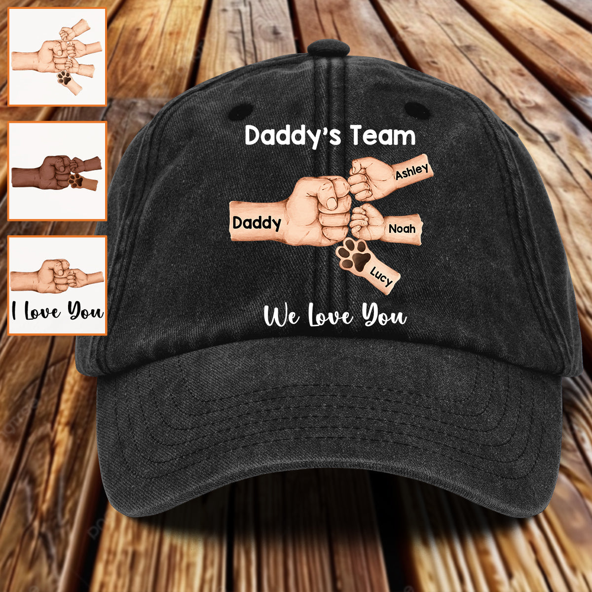 Best Dad Ever - Personalized Father Washed Denim Cap