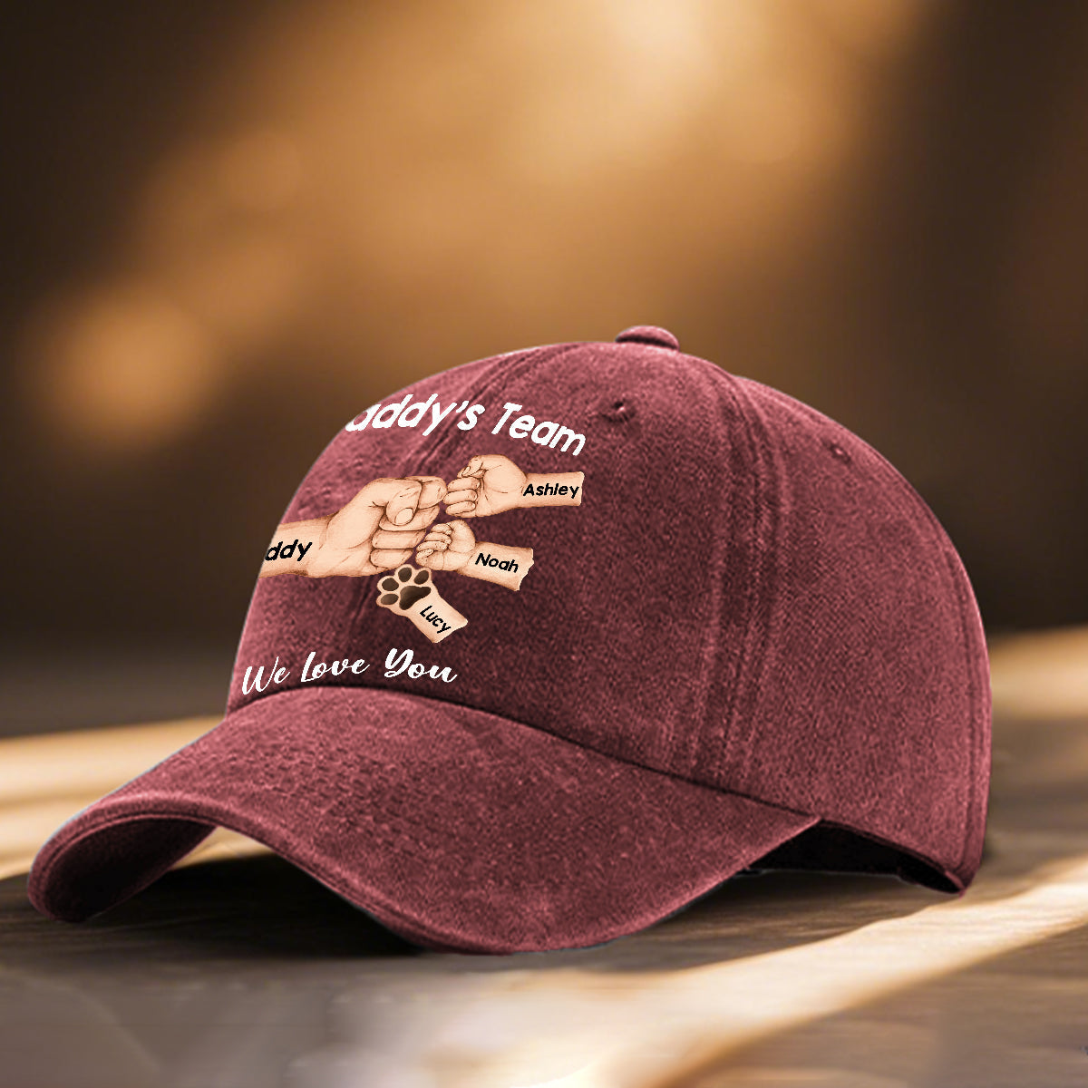 Best Dad Ever - Personalized Father Washed Denim Cap