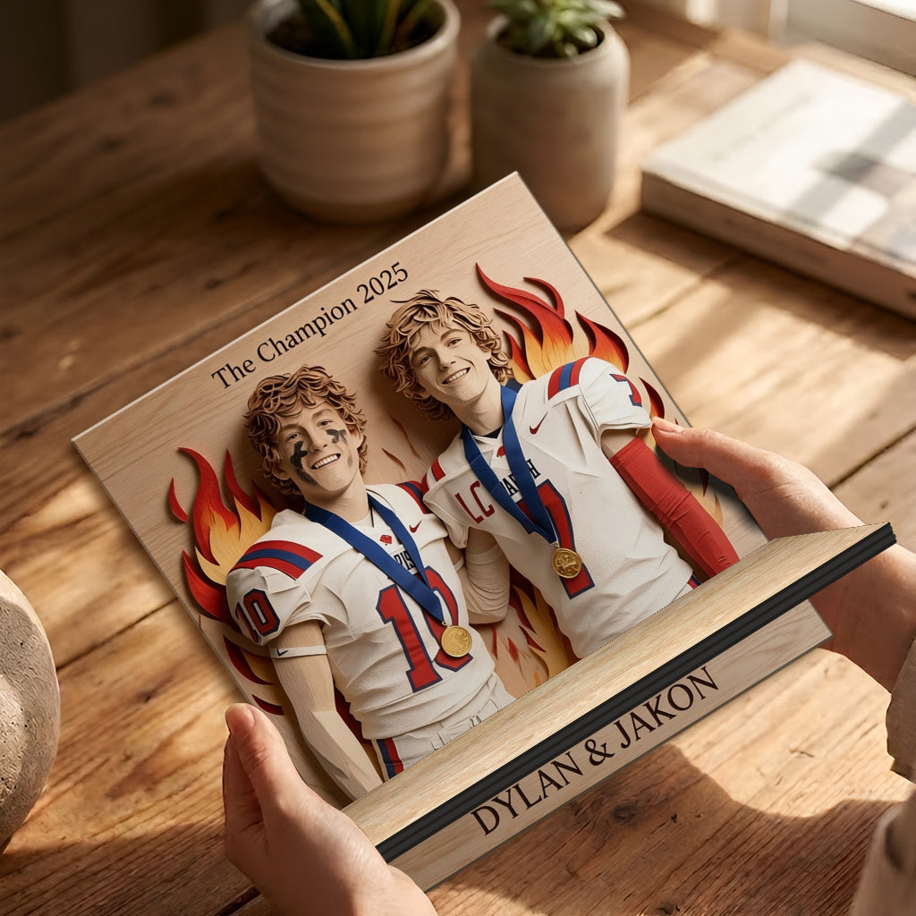 Football Teamfoot - Personalized Football Wooden Floating Shelf