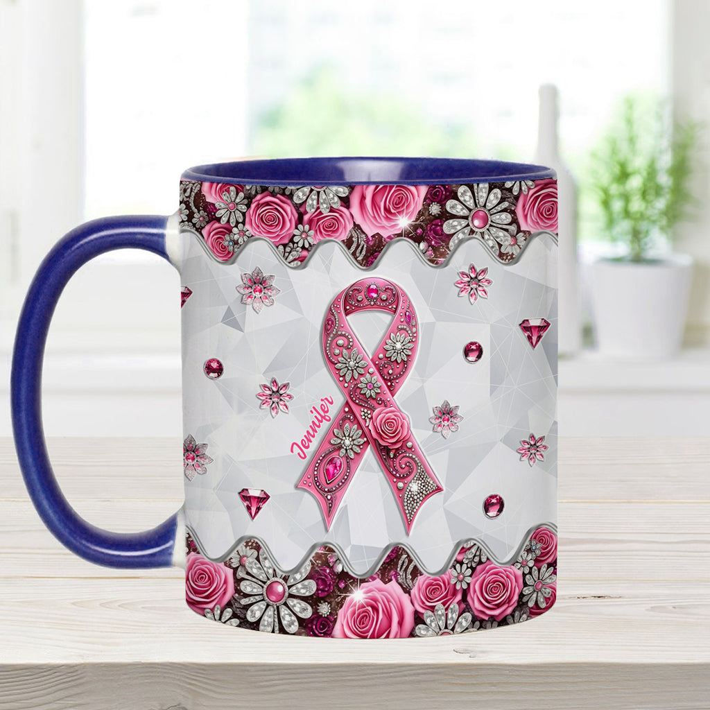 Breast Cancer Awareness - Personalized Breast Cancer Awareness Accent Mug