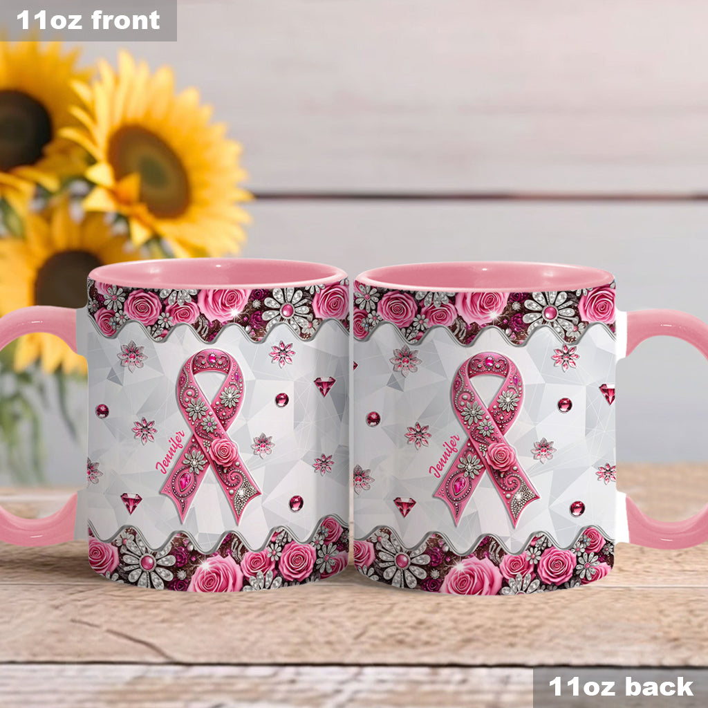 Breast Cancer Awareness - Personalized Breast Cancer Awareness Accent Mug