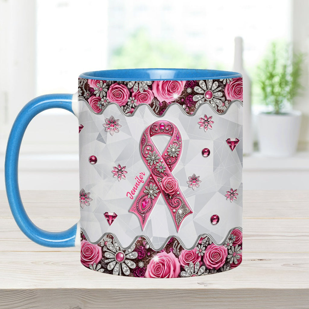 Breast Cancer Awareness - Personalized Breast Cancer Awareness Accent Mug