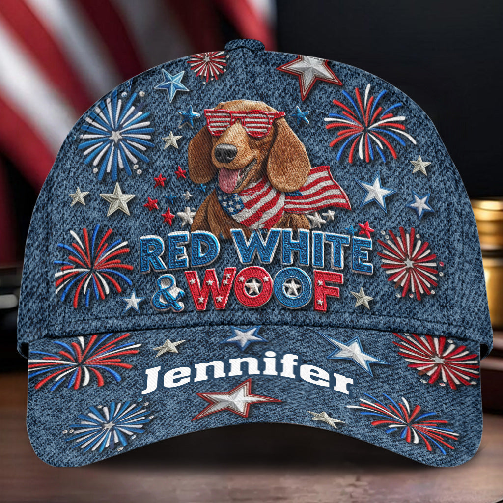 Red White & Woof - Personalized Dog Classic Cap
