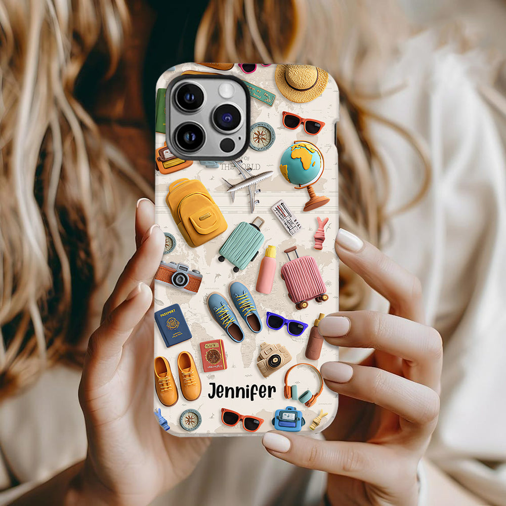 Just A Girl Who Loves Traveling - Personalized Travelling Full Print Phone Case