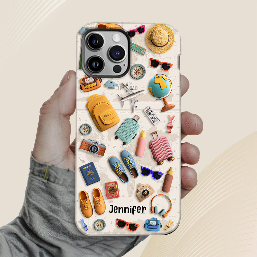 Just A Girl Who Loves Traveling - Personalized Travelling Full Print Phone Case