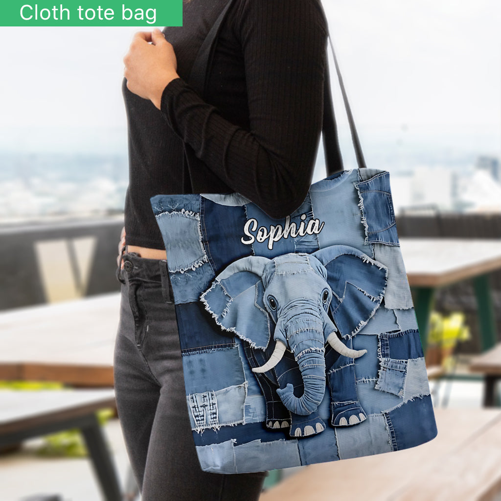 Love Elephant - Personalized Elephant Tote Bag