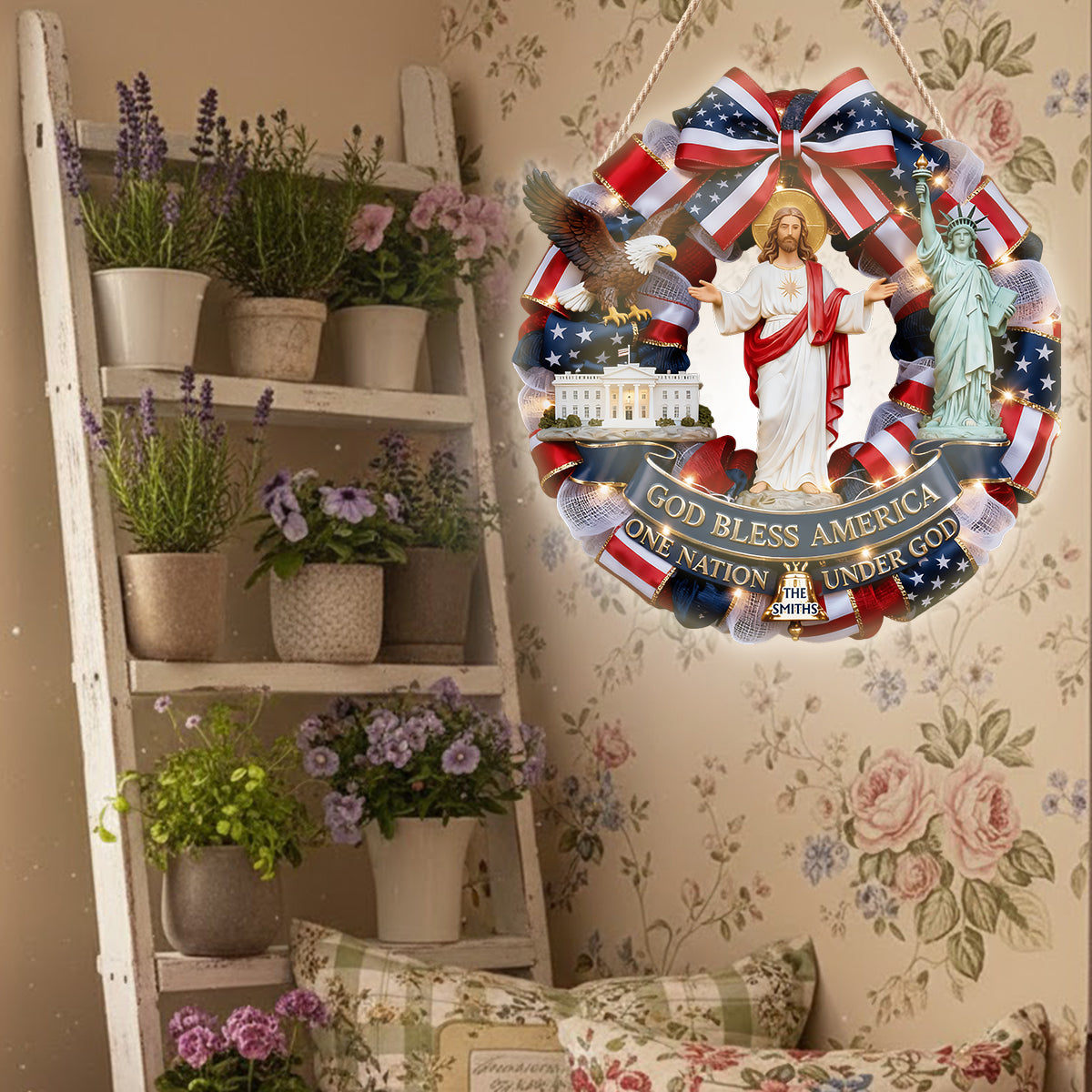 God Bless America - Personalized Patriot LED Light Acrylic Sign