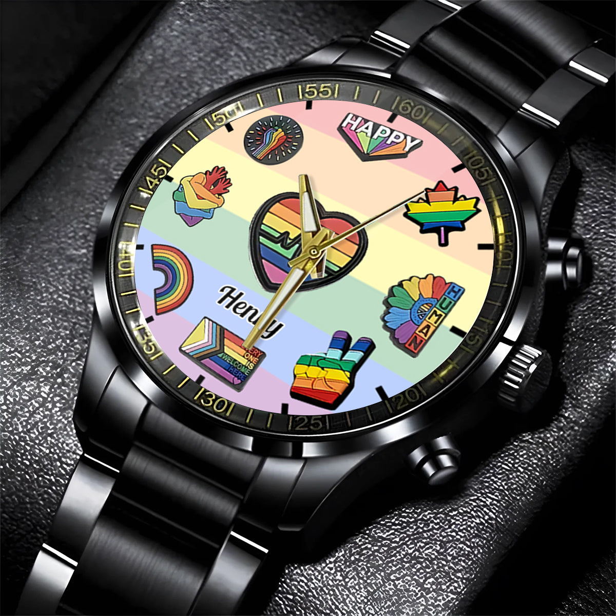 Pride Rainbow - Personalized LGBT Support Hand Watch