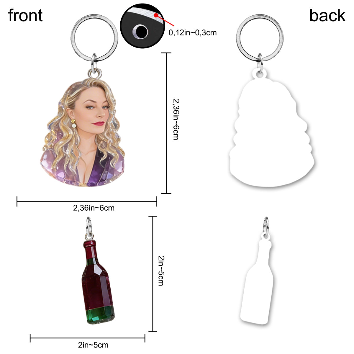 Love Wine - Personalized Wine Keychain With Charms