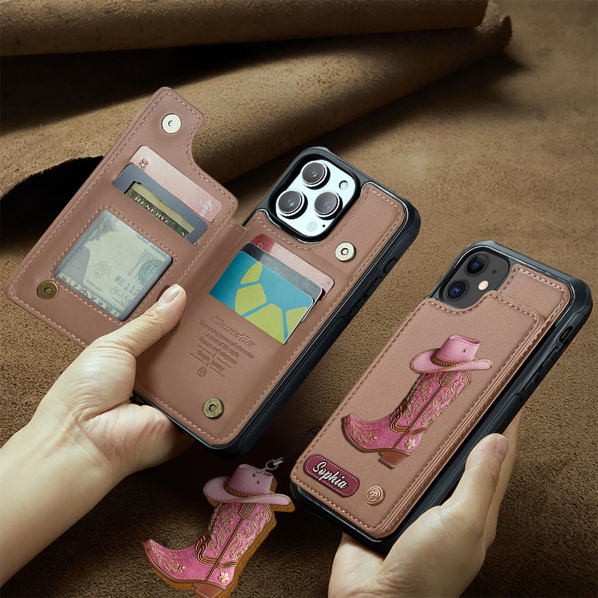 Western Spirit - Personalized Cowgirl Wallet Phone Case