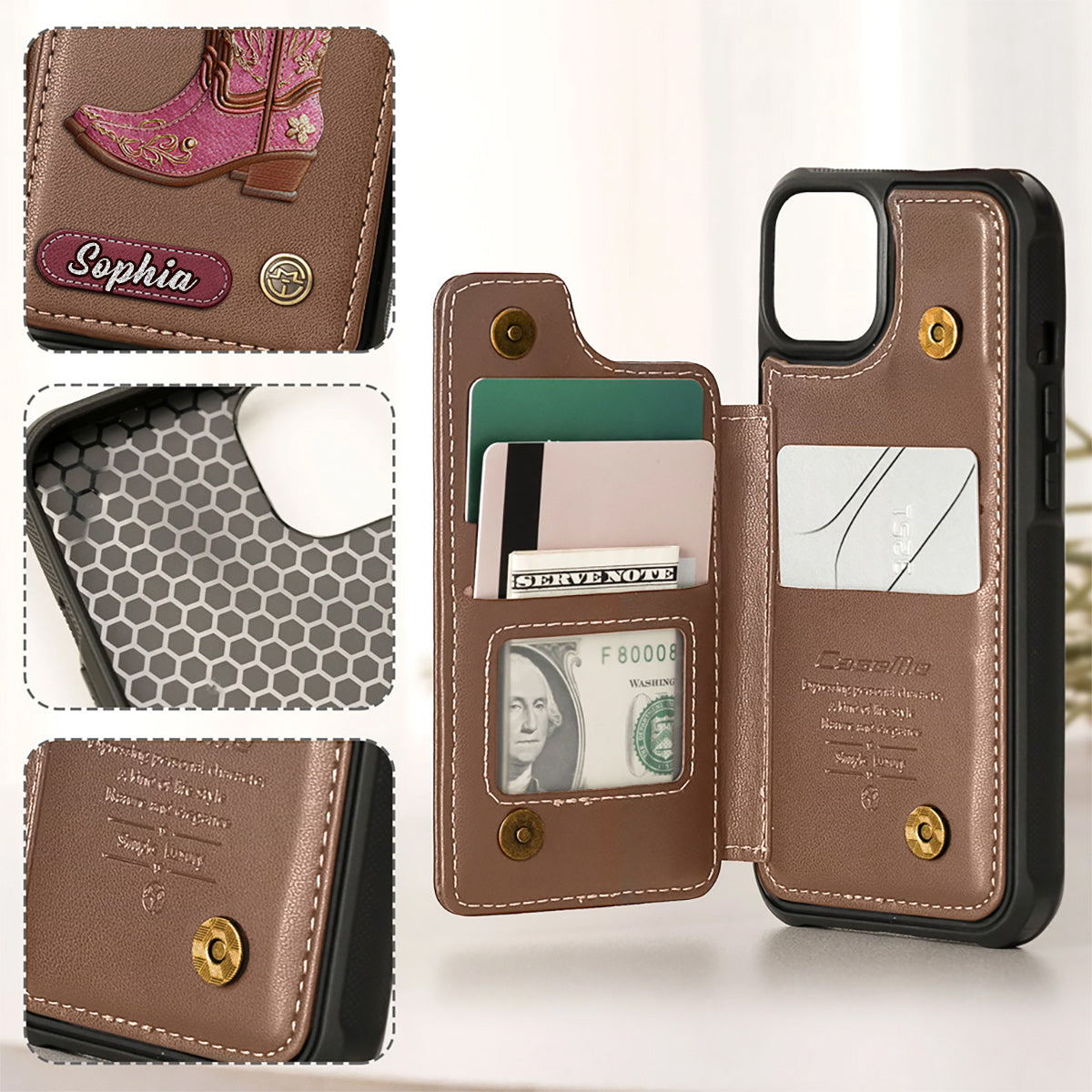 Western Spirit - Personalized Cowgirl Wallet Phone Case