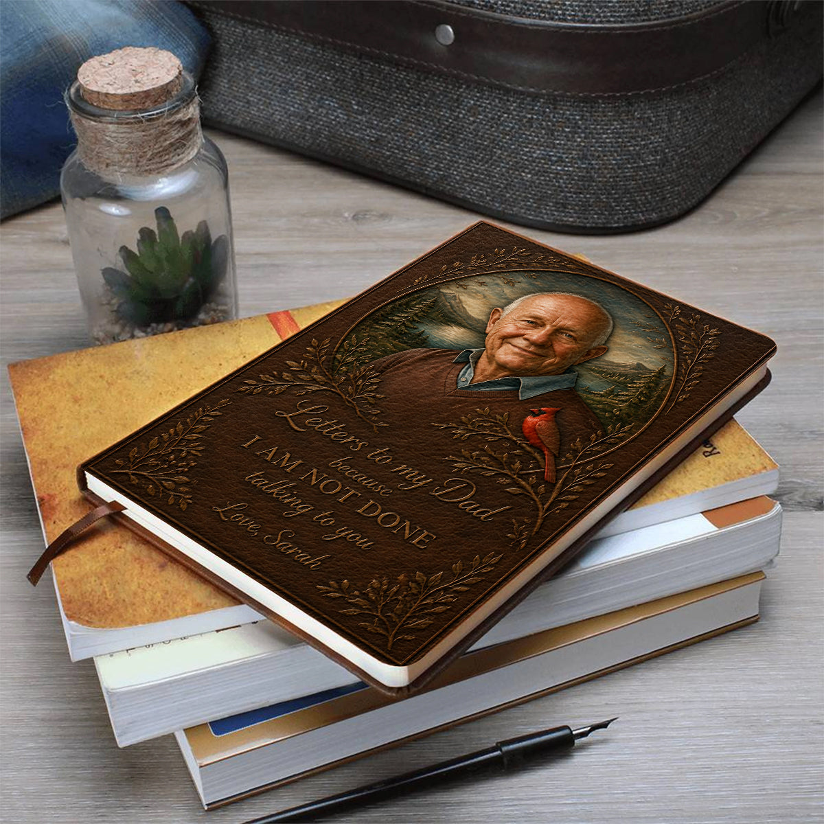 Letter To Someone - Personalized Memorial Leather Journal
