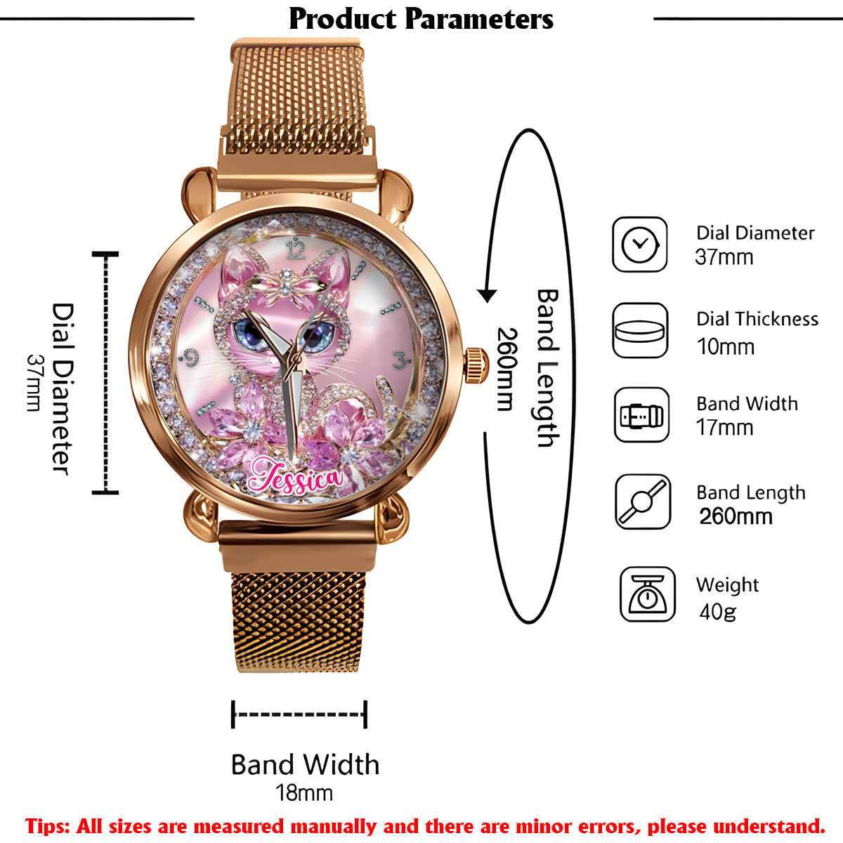 Cat Lovers - Personalized Cat Women Hand Watch