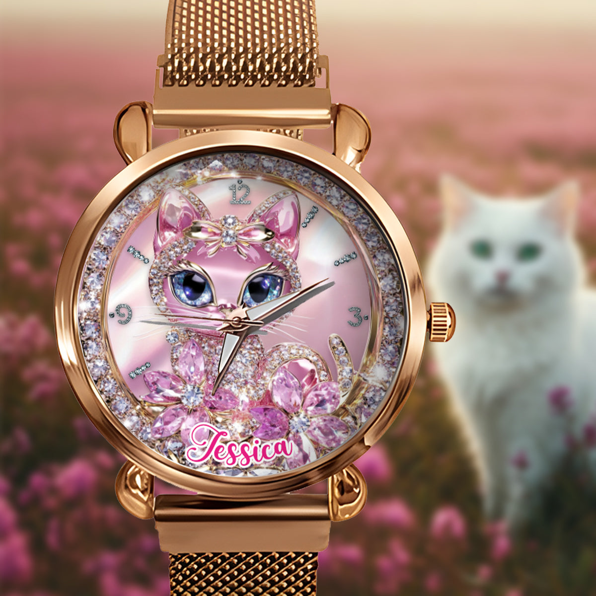 Cat Lovers - Personalized Cat Women Hand Watch