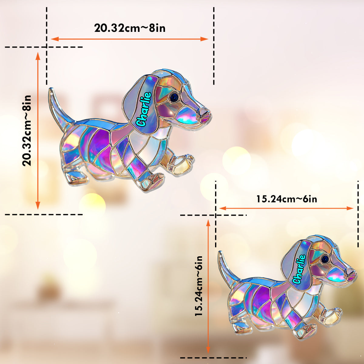 I Love My Dog - Personalized Dog Window Hanging Suncatcher Ornament