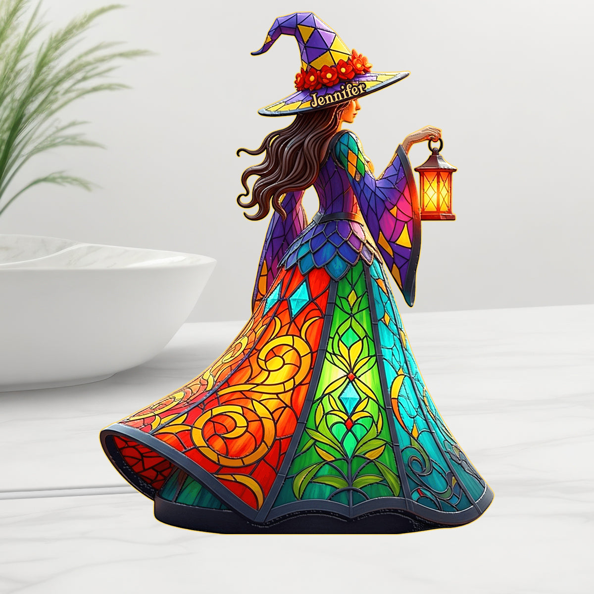 Beautiful Witch - Personalized Witch Acrylic LED Night Light