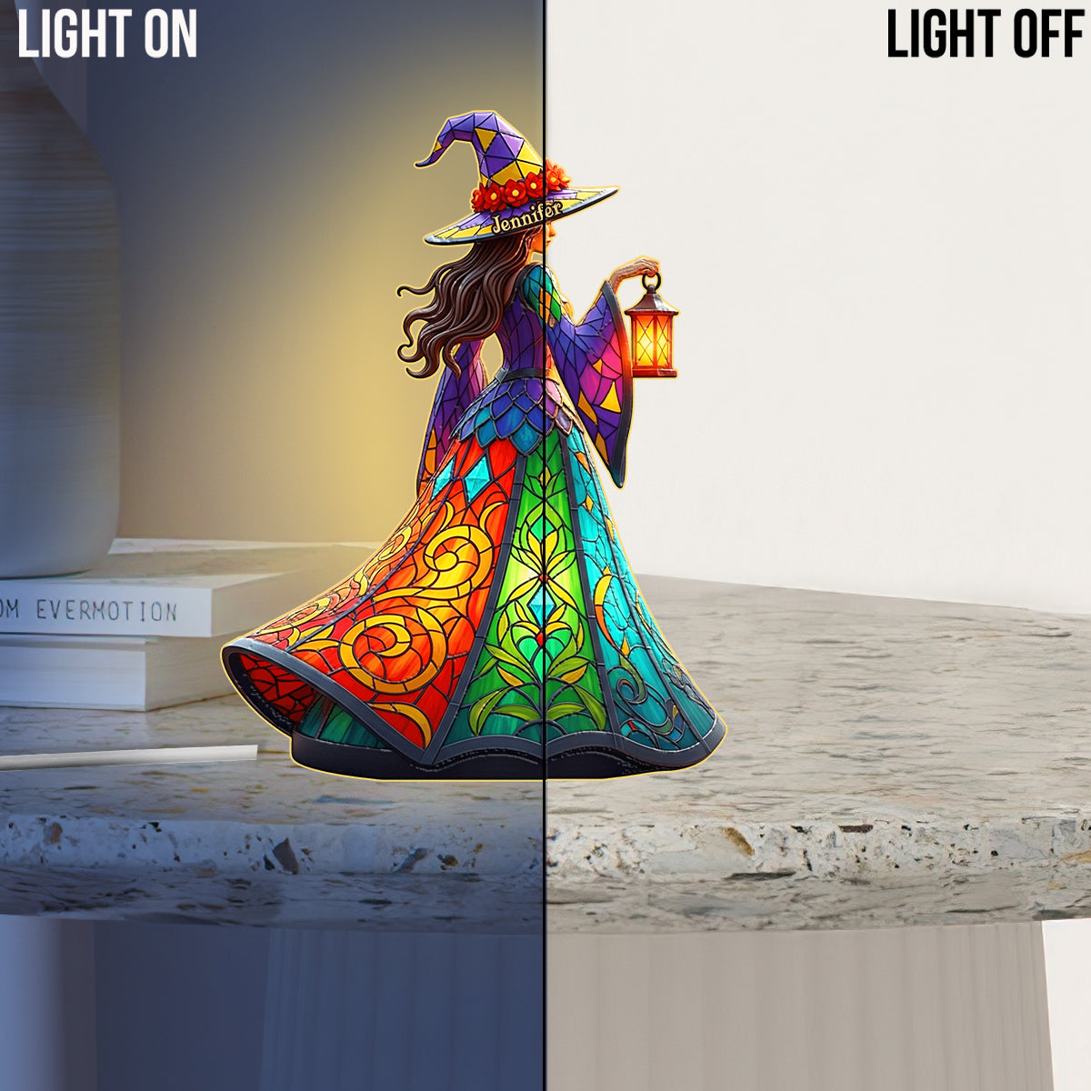 Beautiful Witch - Personalized Witch Acrylic LED Night Light