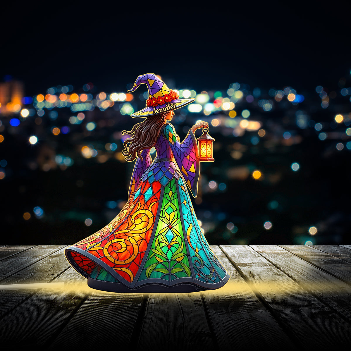 Beautiful Witch - Personalized Witch Acrylic LED Night Light