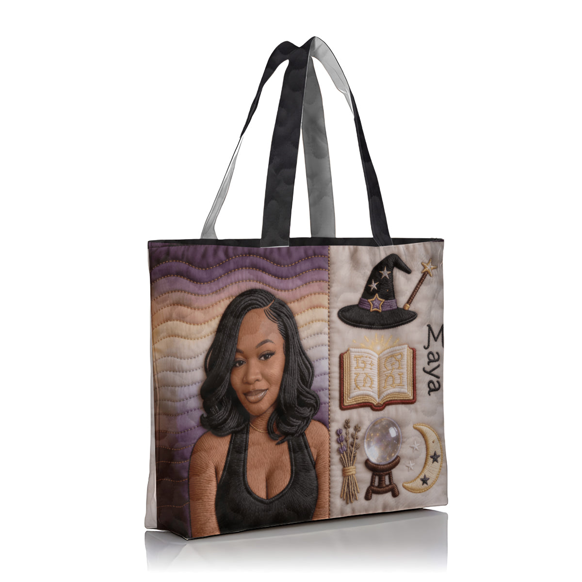 Custom Any Photo Witch Craft - Personalized Witch Quilted Tote Bag