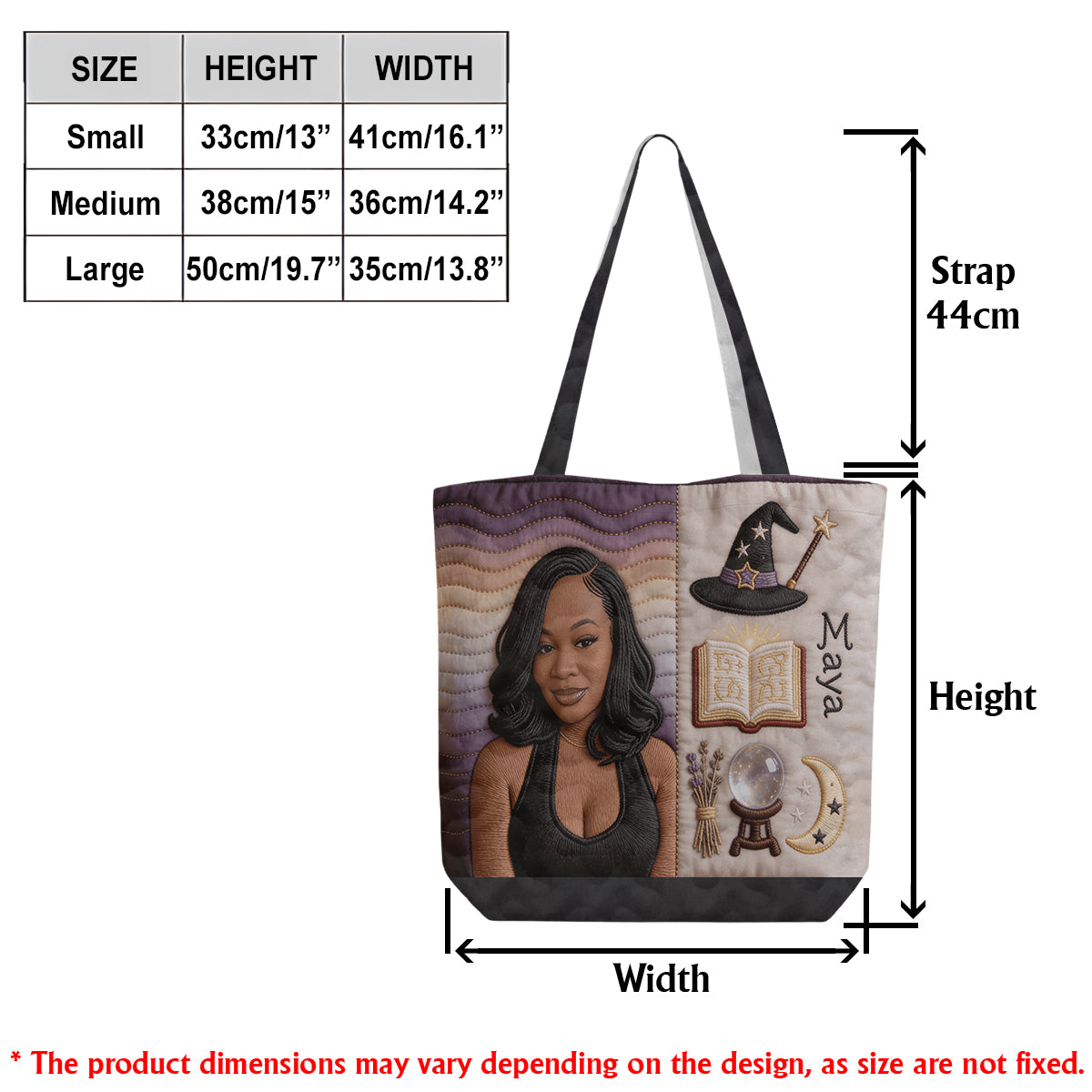 Custom Any Photo Witch Craft - Personalized Witch Quilted Tote Bag