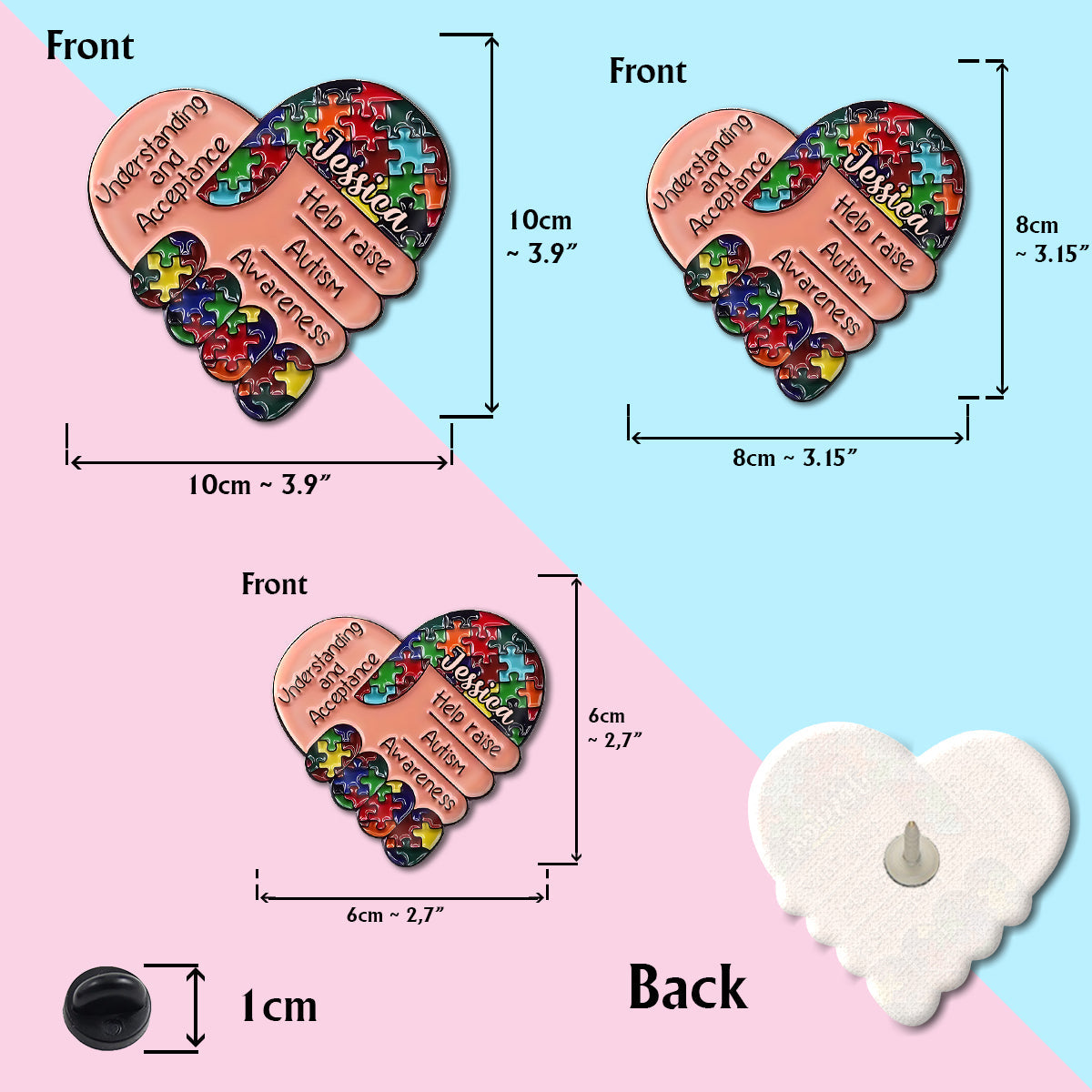 Autism Awareness - Personalized Autism Awareness Pin