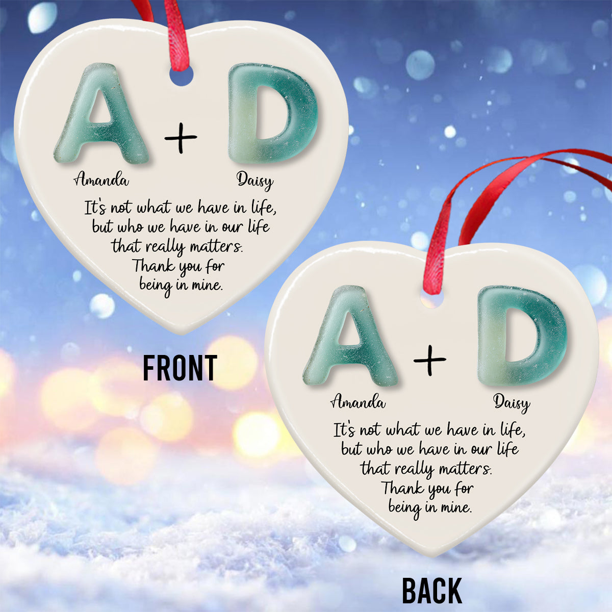 It's Not What We Have In Life Friendship - Personalized Bestie Ceramic Heart Ornament