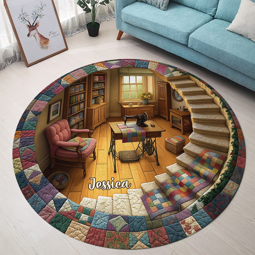 Sewing Room - Personalized Sewing Round Rug