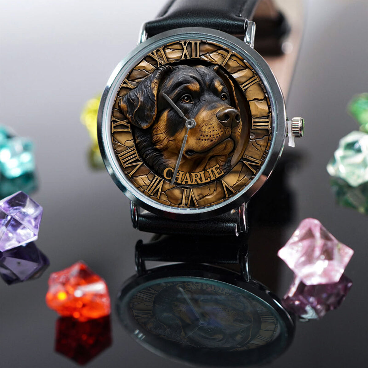 Brave Rottweiler - Personalized Dog Hand Watch