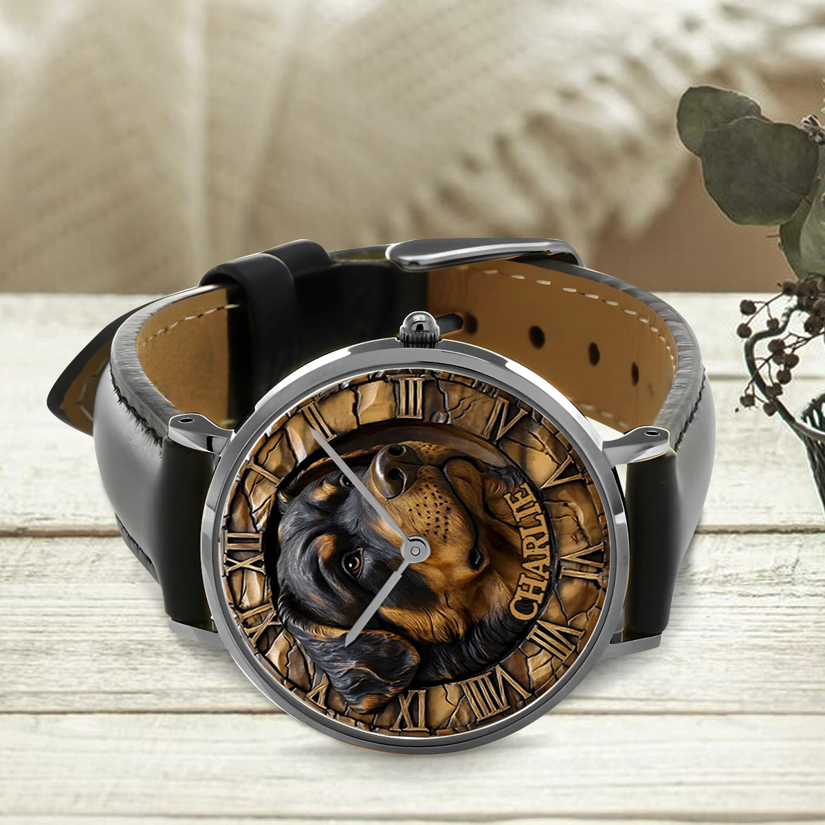 Brave Rottweiler - Personalized Dog Hand Watch