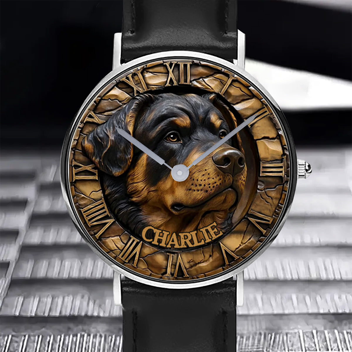 Brave Rottweiler - Personalized Dog Hand Watch