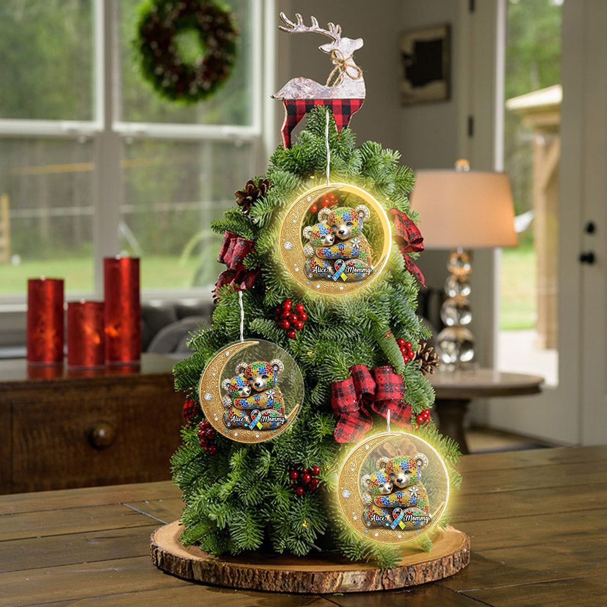 Strong Mama - Personalized Autism Awareness LED Light Ornament