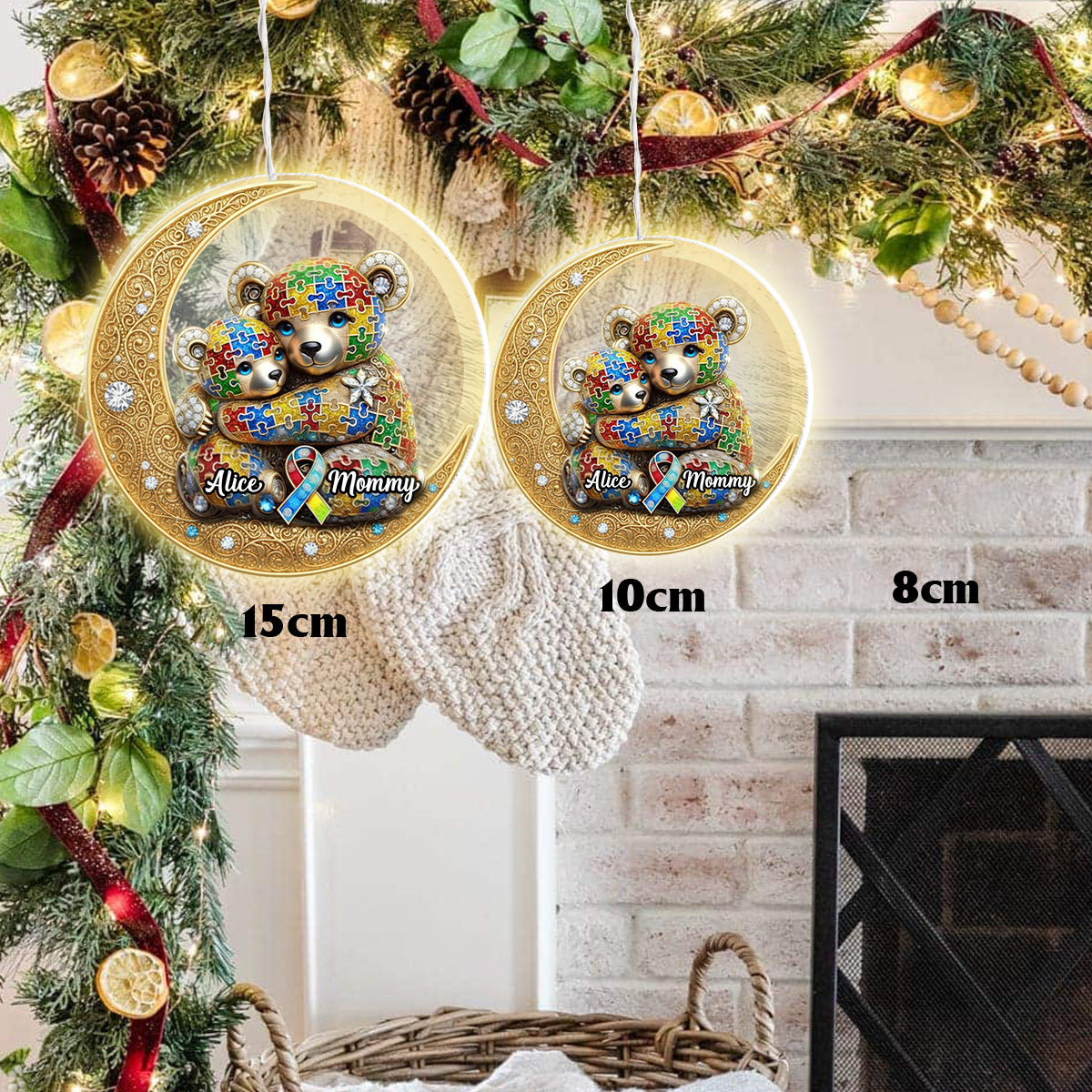 Strong Mama - Personalized Autism Awareness LED Light Ornament